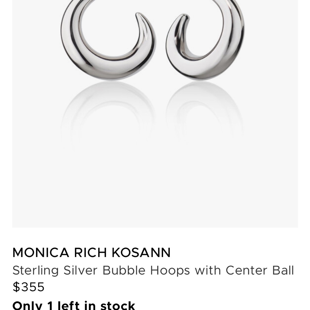 Monica Rich Kosann Sterling Silver Bubble Hoops With Center Ball Earrings Nwot — image 3 of 3